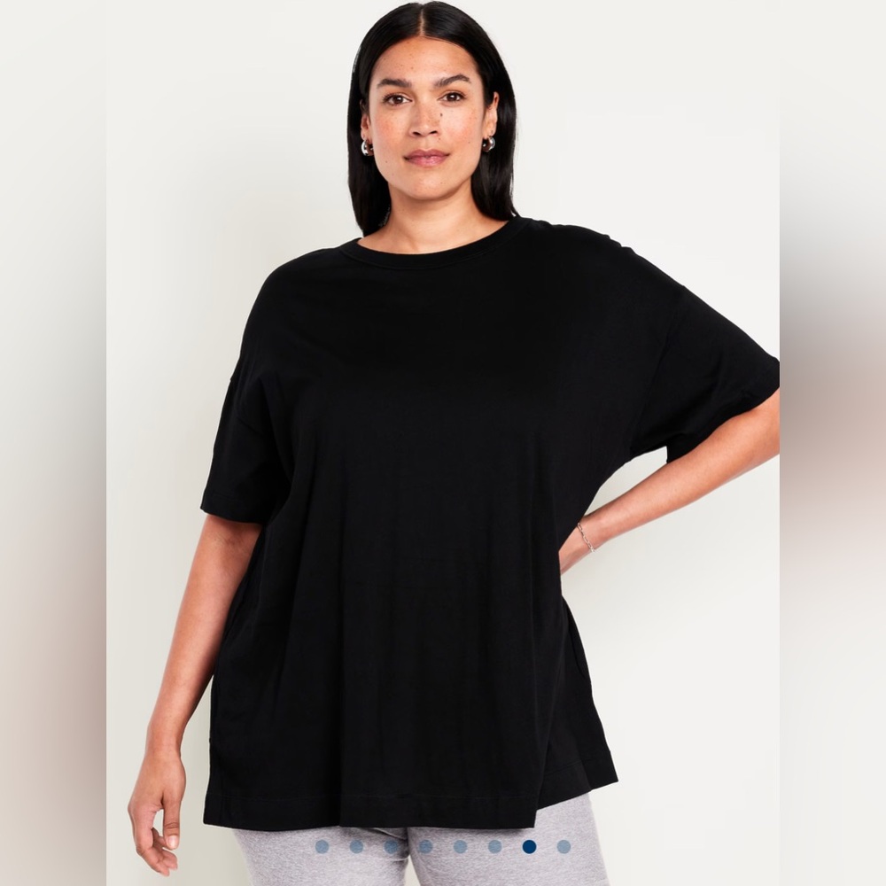 🆕 Old Navy Women's Oversized EveryWear Tunic T-Shirt Short Sleeve Black S 4-6 - Picture 6 of 16
